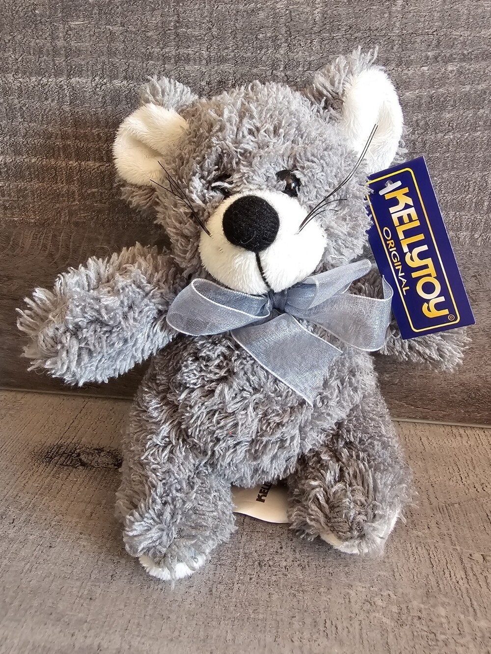 New Kellytoy Gray Mouse Plush Bean Bag Vintage 2000 7" New Made in Korea